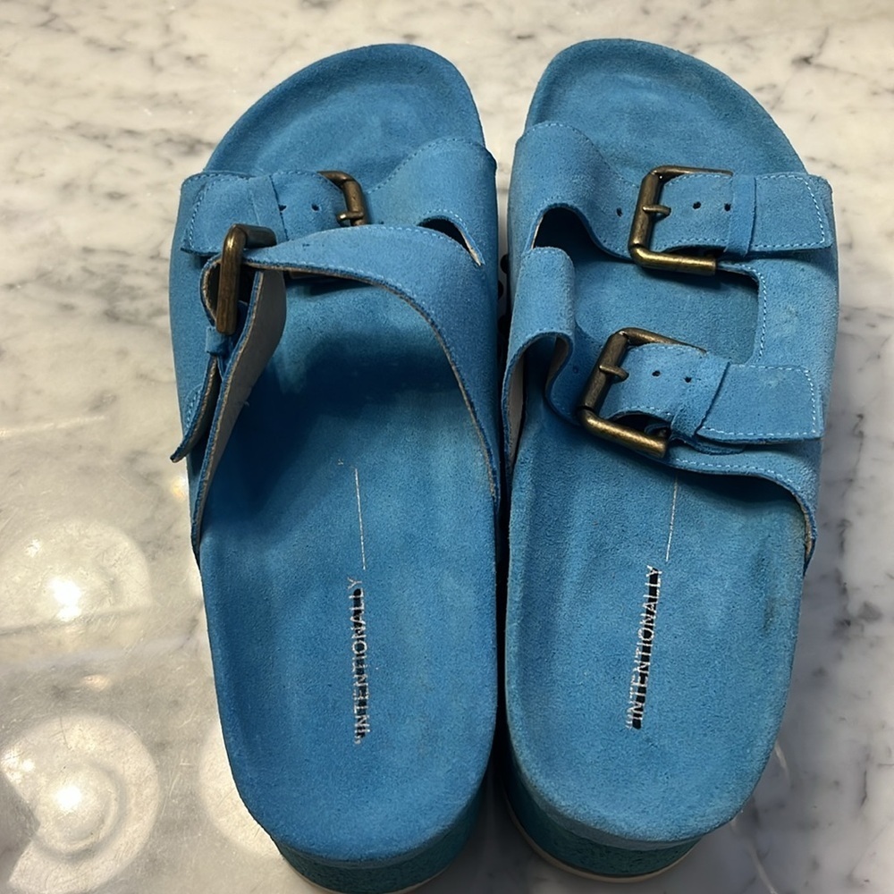 Free People x Intentionally Rule Breaker Suede Sandals Size 9 NIB - Picture 11 of 16